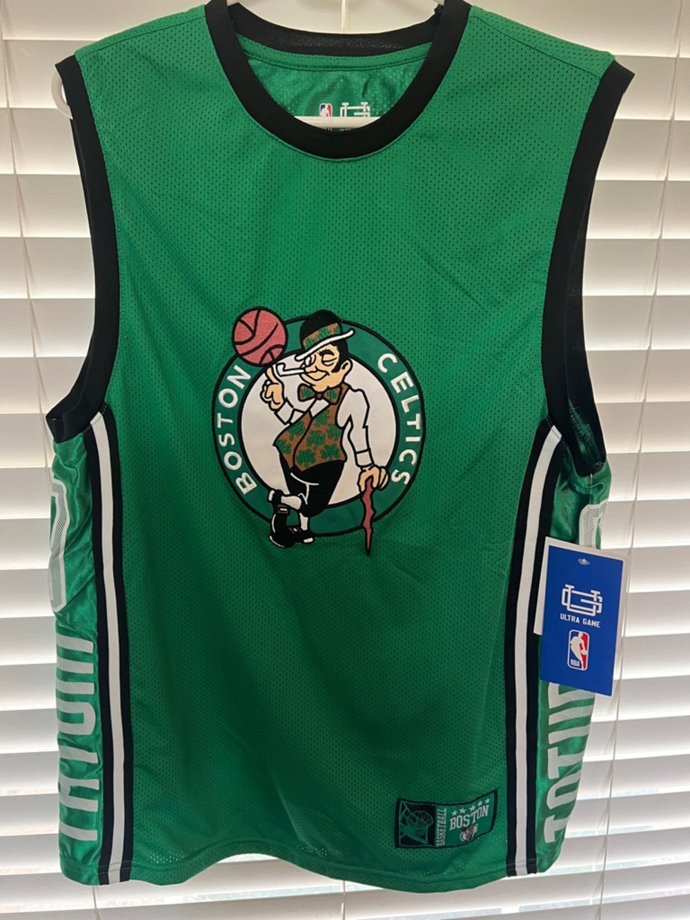 NBA Boston Celtics Green Sleeveless Jersey with Mascot Patch NWT TATUM 0